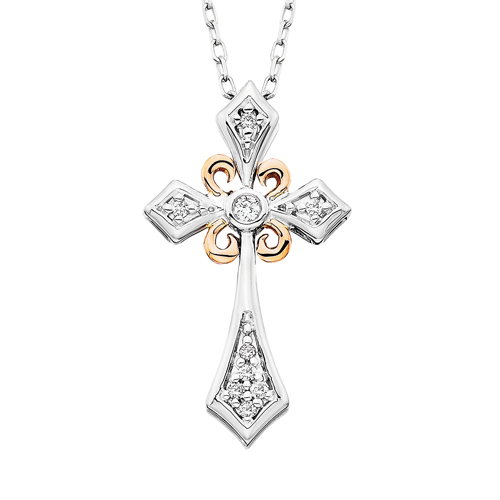 Berco Jewelry | Item | Two-Tone Diamond Cross